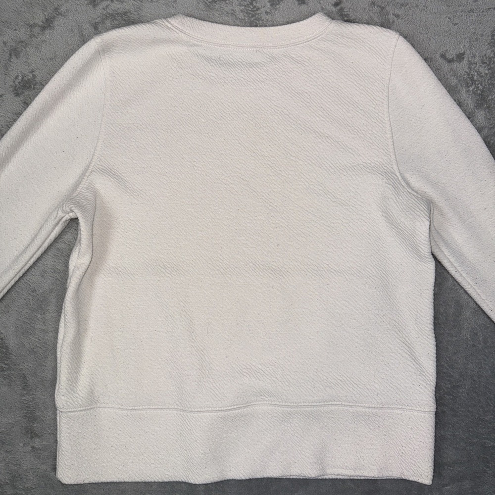 Prana Sweatshirt‎ Womens Small Cream Pullover Sunrise Crewneck Pocket Textured - Picture 11 of 11